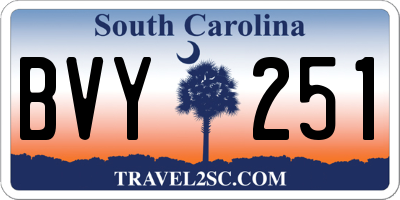SC license plate BVY251