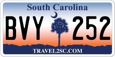 SC license plate BVY252