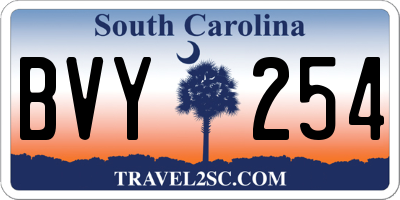 SC license plate BVY254