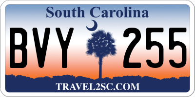 SC license plate BVY255