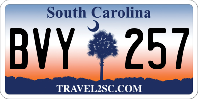 SC license plate BVY257