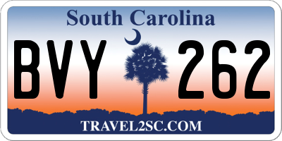 SC license plate BVY262