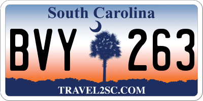 SC license plate BVY263