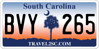 SC license plate BVY265