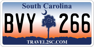 SC license plate BVY266