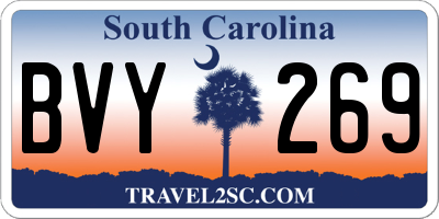 SC license plate BVY269