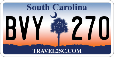SC license plate BVY270