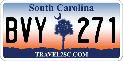 SC license plate BVY271