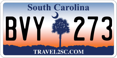 SC license plate BVY273