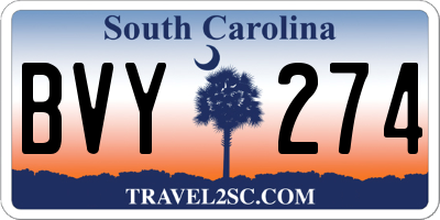 SC license plate BVY274