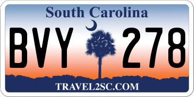 SC license plate BVY278