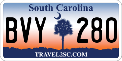 SC license plate BVY280