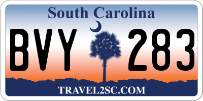 SC license plate BVY283