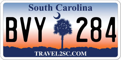 SC license plate BVY284