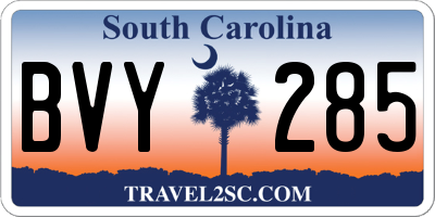 SC license plate BVY285