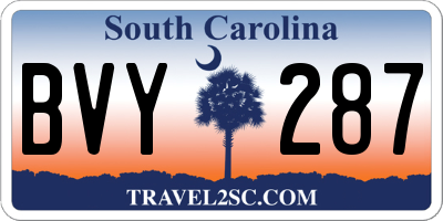 SC license plate BVY287