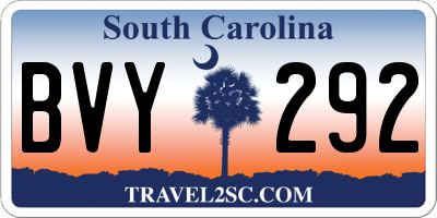 SC license plate BVY292
