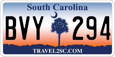 SC license plate BVY294