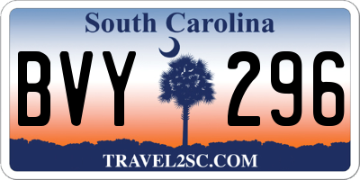 SC license plate BVY296