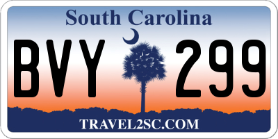 SC license plate BVY299