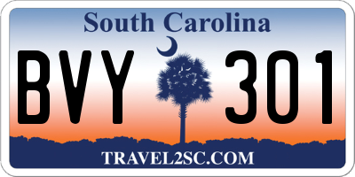 SC license plate BVY301