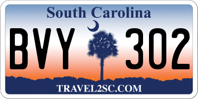 SC license plate BVY302