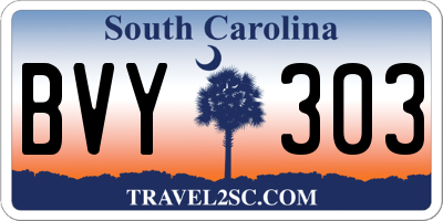 SC license plate BVY303
