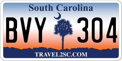 SC license plate BVY304