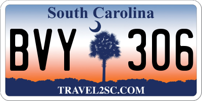 SC license plate BVY306