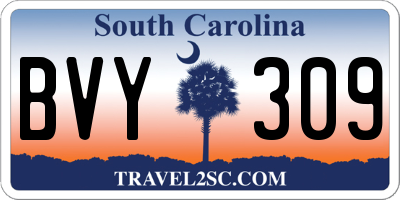 SC license plate BVY309