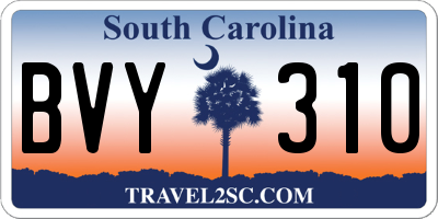SC license plate BVY310