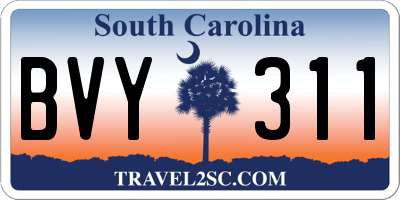 SC license plate BVY311