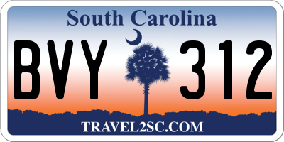 SC license plate BVY312