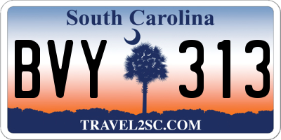 SC license plate BVY313