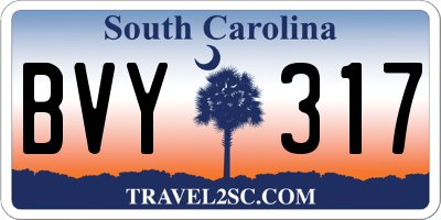 SC license plate BVY317