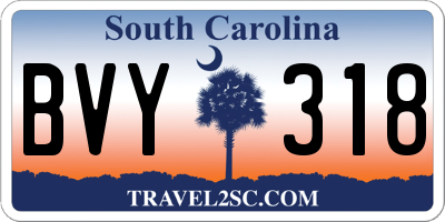 SC license plate BVY318