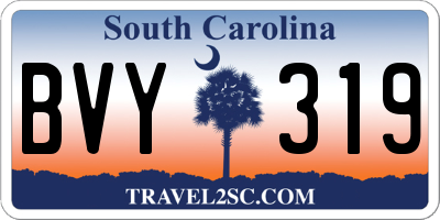 SC license plate BVY319