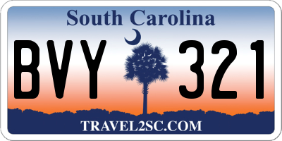 SC license plate BVY321