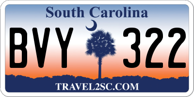 SC license plate BVY322
