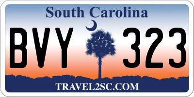 SC license plate BVY323