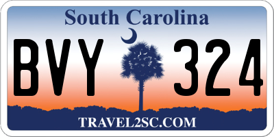 SC license plate BVY324