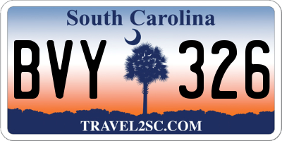 SC license plate BVY326