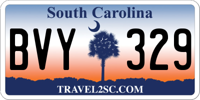 SC license plate BVY329