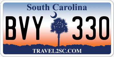 SC license plate BVY330