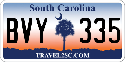 SC license plate BVY335