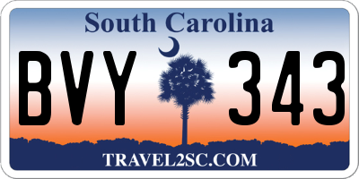 SC license plate BVY343