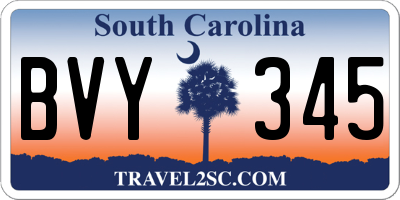 SC license plate BVY345