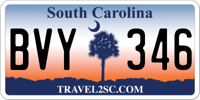 SC license plate BVY346