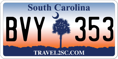 SC license plate BVY353