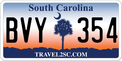 SC license plate BVY354